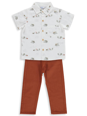 Zeyneva Timo Erkek Kuzu Desenli Takım - Haki