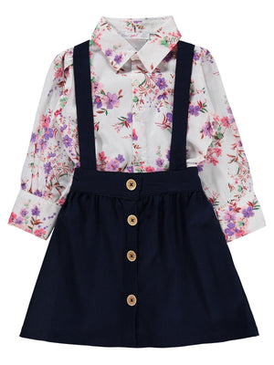 Zeyneva Timo Kız Gömlek Etek Takım - Lila