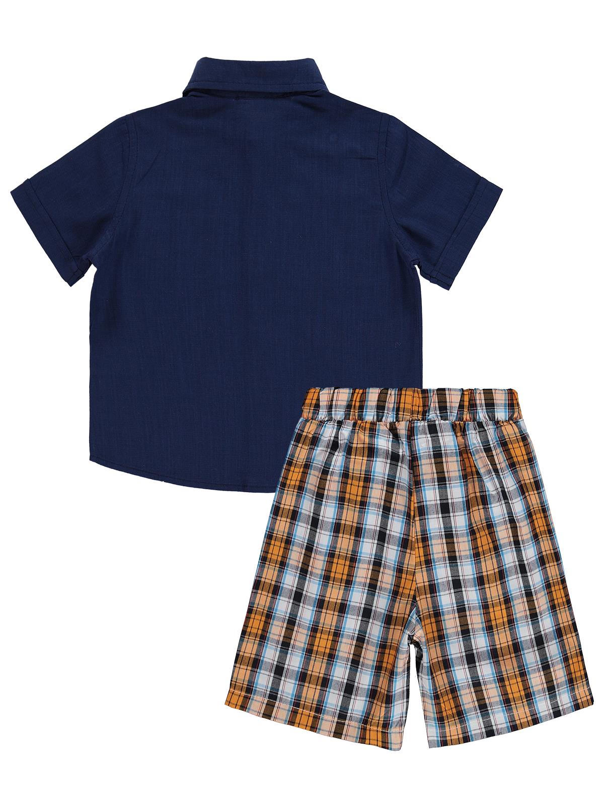 Zeyneva Timo Ekoseli Gömlekli Takım - Lacivert