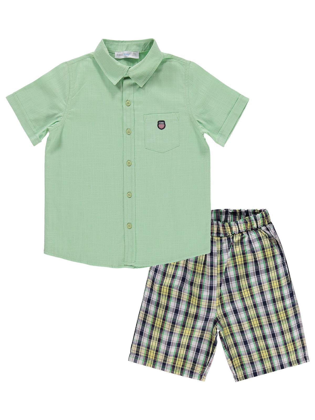 Zeyneva Timo Erkek Ekoseli Gömlekli Takım - Yeşil