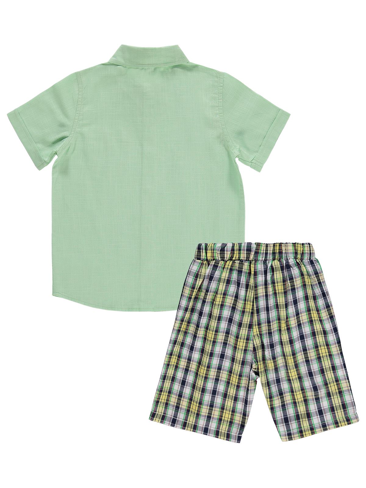 Zeyneva Timo Erkek Ekoseli Gömlekli Takım - Yeşil