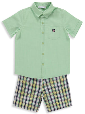 Zeyneva Timo Erkek Ekoseli Gömlekli Takım - Yeşil