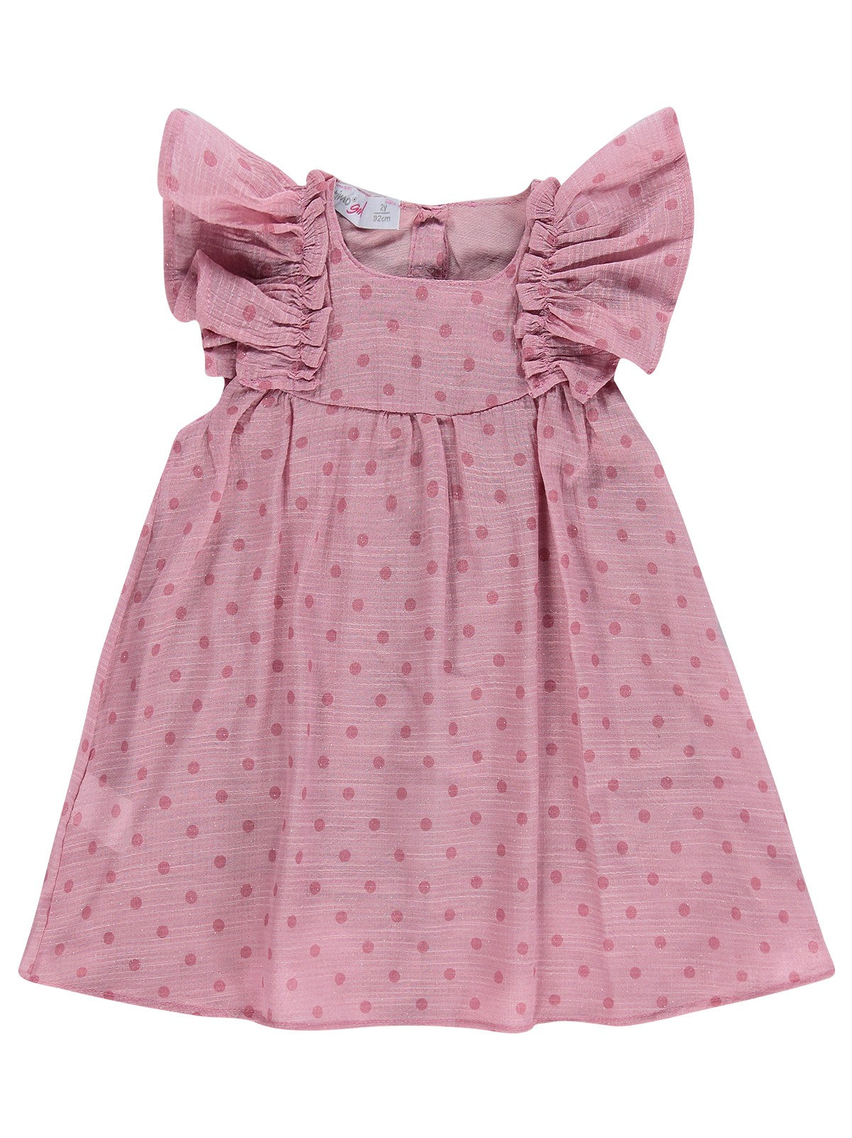 Zeyneva Timo Kız Puanlı Elbise 2-5 Yaş - Pudra