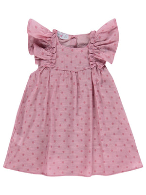Zeyneva Timo Kız Puanlı Elbise 2-5 Yaş - Pudra