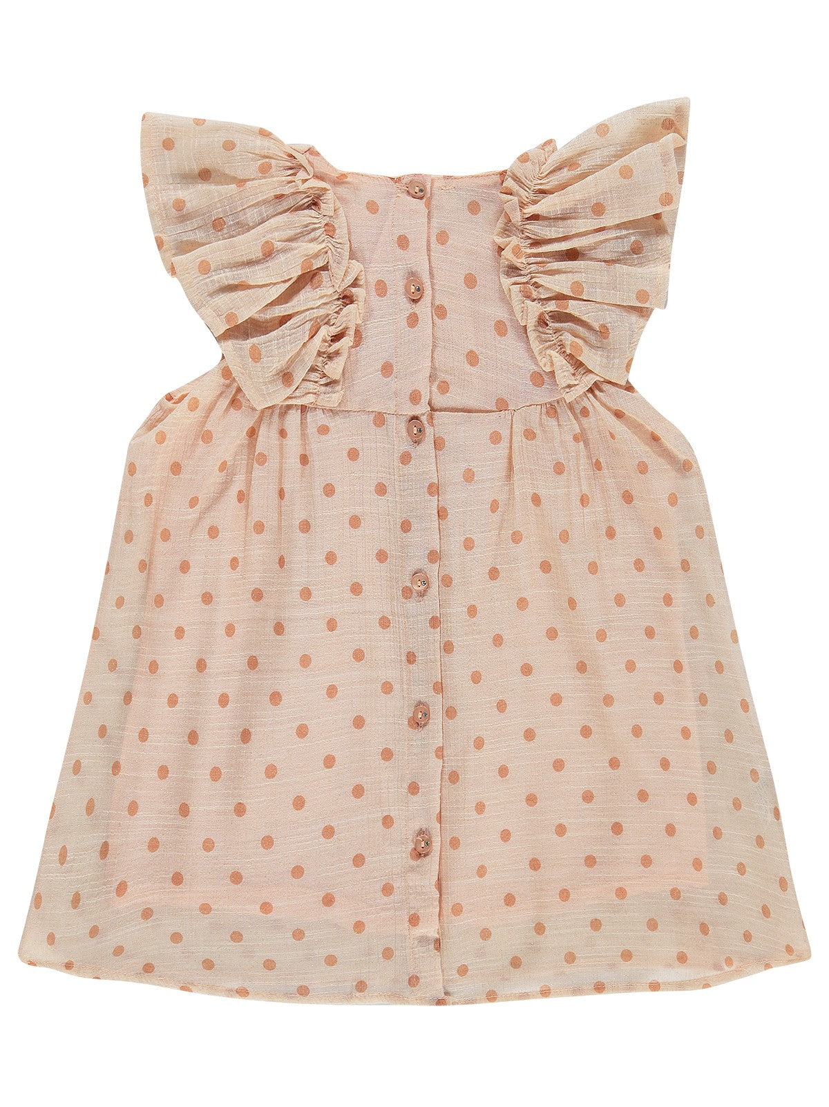 Zeyneva Timo Kız Puanlı Elbise 2-5 Yaş - Pudra