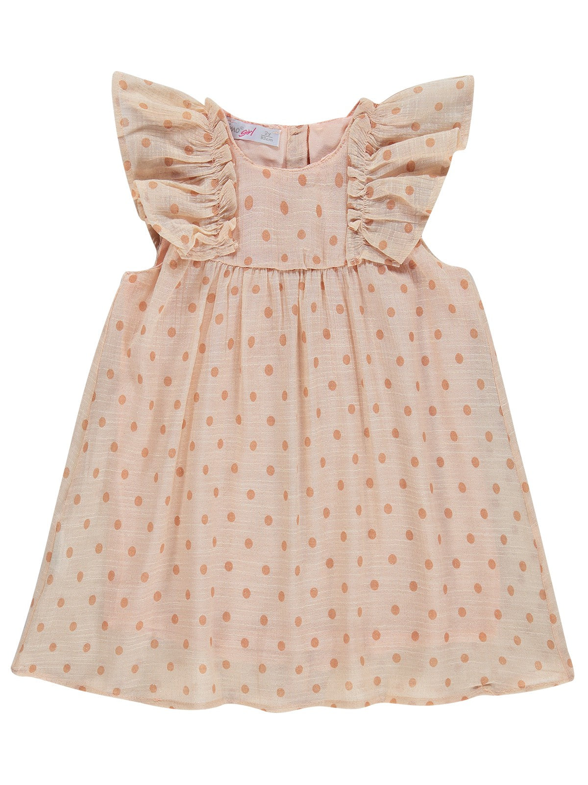 Zeyneva Timo Kız Puanlı Elbise 2-5 Yaş - Pudra