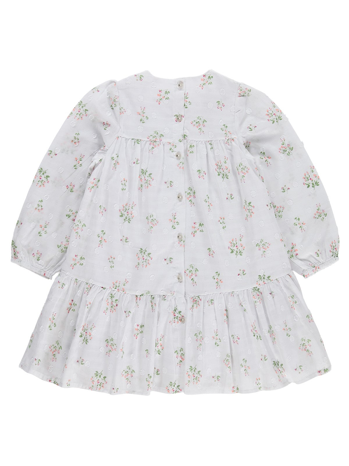 Zeyneva Timo U/K Kız Kat Kat Büzgülü Elbise 6-9 Yaş - Ekru