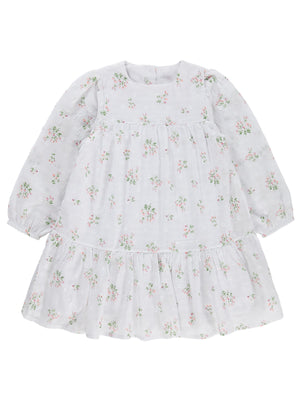Zeyneva Timo U/K Kız Kat Kat Büzgülü Elbise 6-9 Yaş - Ekru