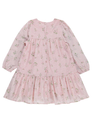 Zeyneva Timo U/K Kız Kat Kat Büzgülü Elbise 6-9 Yaş - Pembe