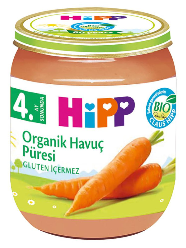 Hipp Organik Havuç Püresi Kavanoz Mama 125 gr +4 Ay