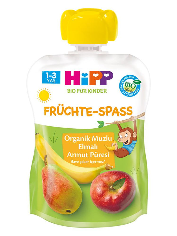 Hipp Organik Muzlu Elmalı Armutlu Meyve Püresi 100 gr