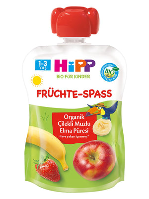 Hipp Organik Çilekli Muzlu Elmalı Meyve Püresi 90 gr