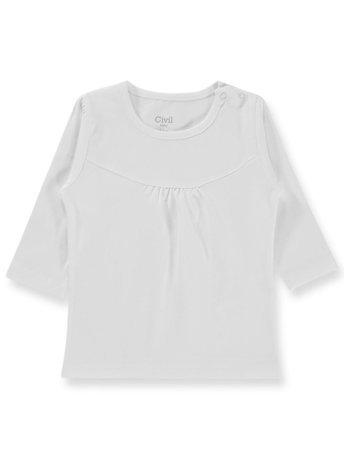 Civil Baby Önü Parçalı 6-18 Ay Kız Tek Üst - Beyaz