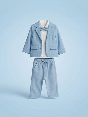 Concept Papyonlu Ceketli 4'lü 6-18 Ay Takım - Mavi