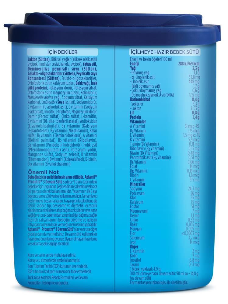 Aptamil 3 Devam Sütü 350 g 9-12 Ay Akıllı Kutu