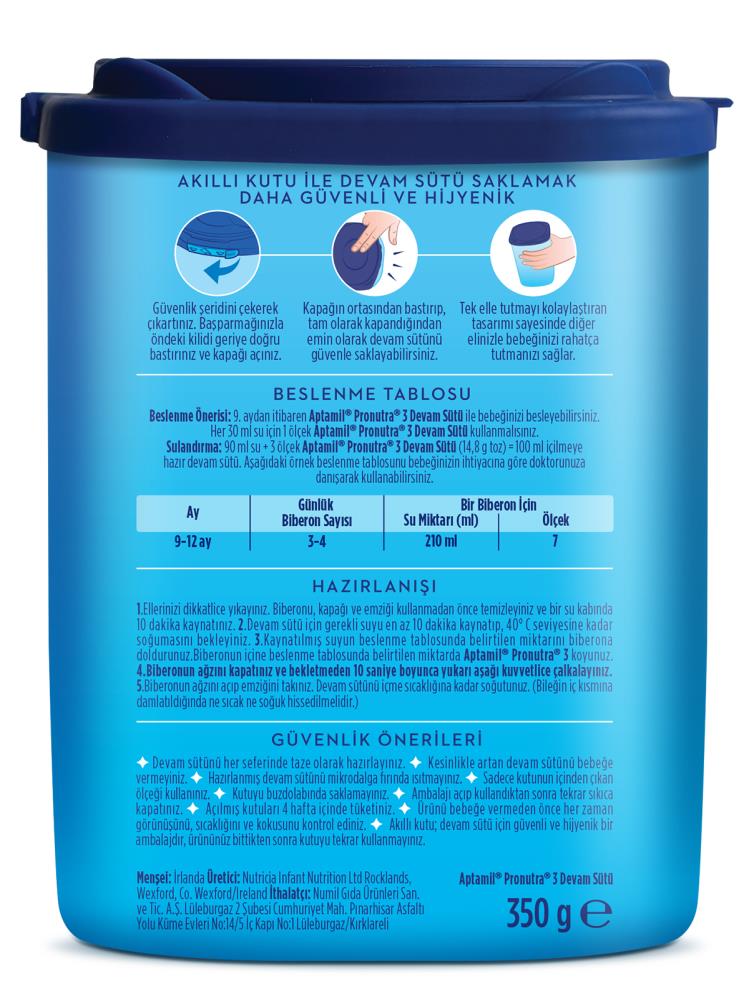 Aptamil 3 Devam Sütü 350 g 9-12 Ay Akıllı Kutu