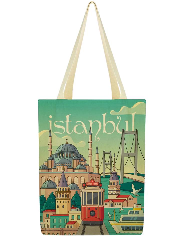 İstanbul Sıvama Baskılı Çanta