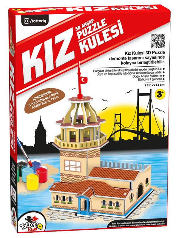 Vardem Oyuncak Kız Kulesi Ahşap Boyama Seti