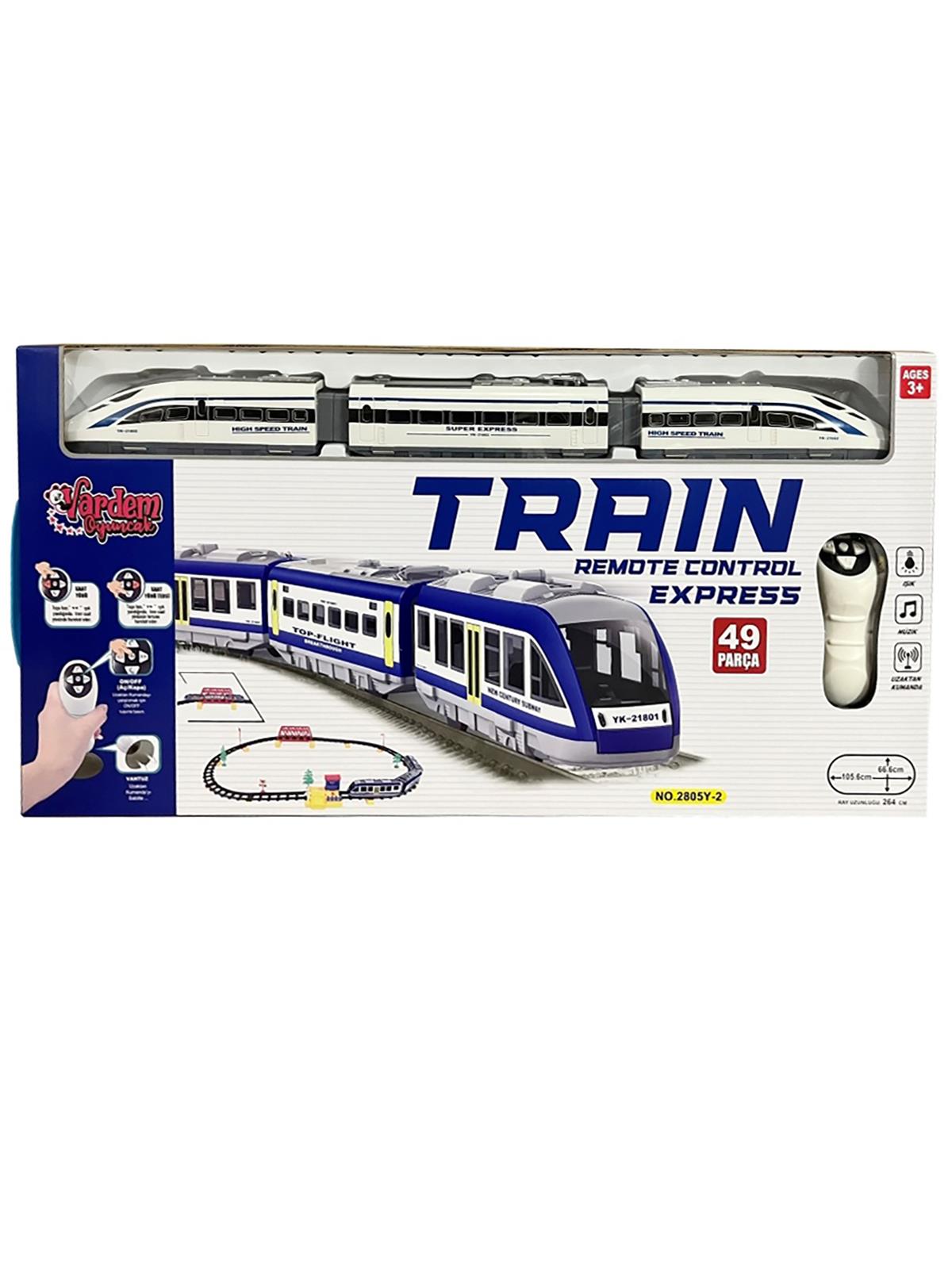 Vardem Oyuncak Uzaktan Kumandalı 49 Parça Işıklı 265 Cm Hızlı Tren Set