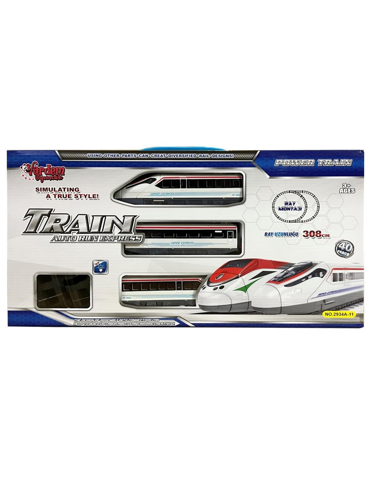 Vardem Oyuncak Pilli 40 Parça Işıklı 308 Cm Hızlı Tren Set
