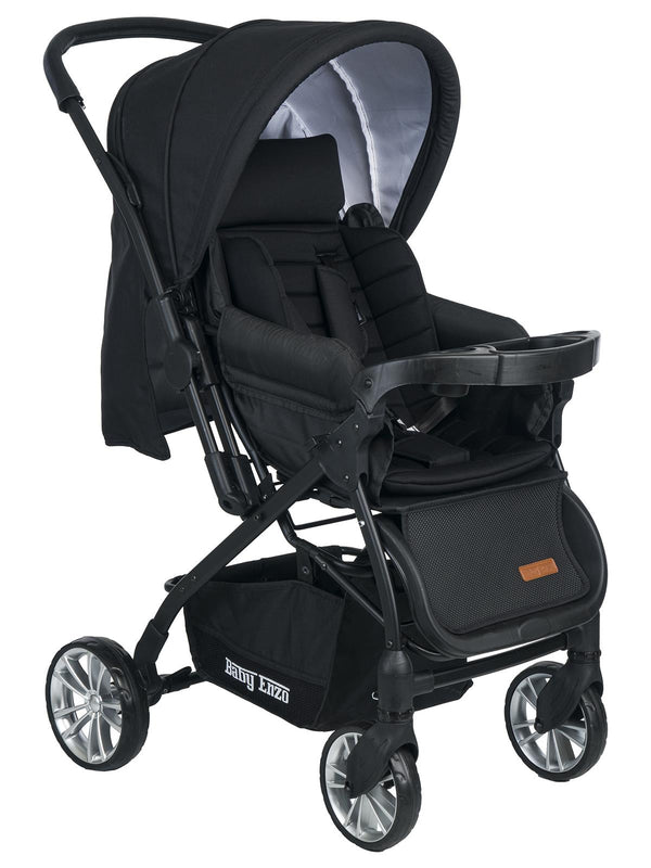Baby Enzo Step25 Çift Yönlü Bebek Arabası - Siyah