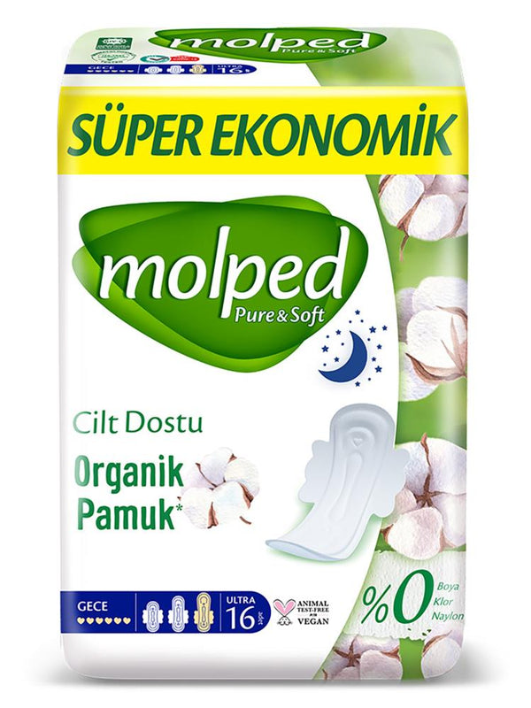Molped Pure&Soft Gece 16'lı S.Eko Yetişkin Ped