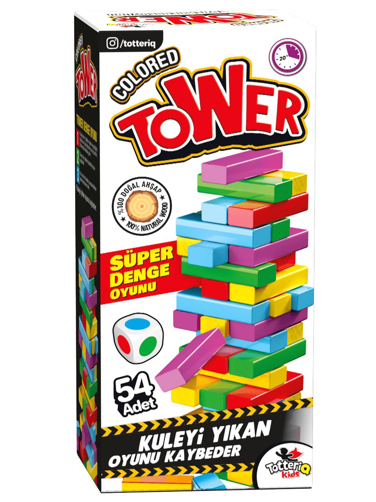 Vardem Oyuncak Renkli Tower Süper Denge Oyunu 54 Adet