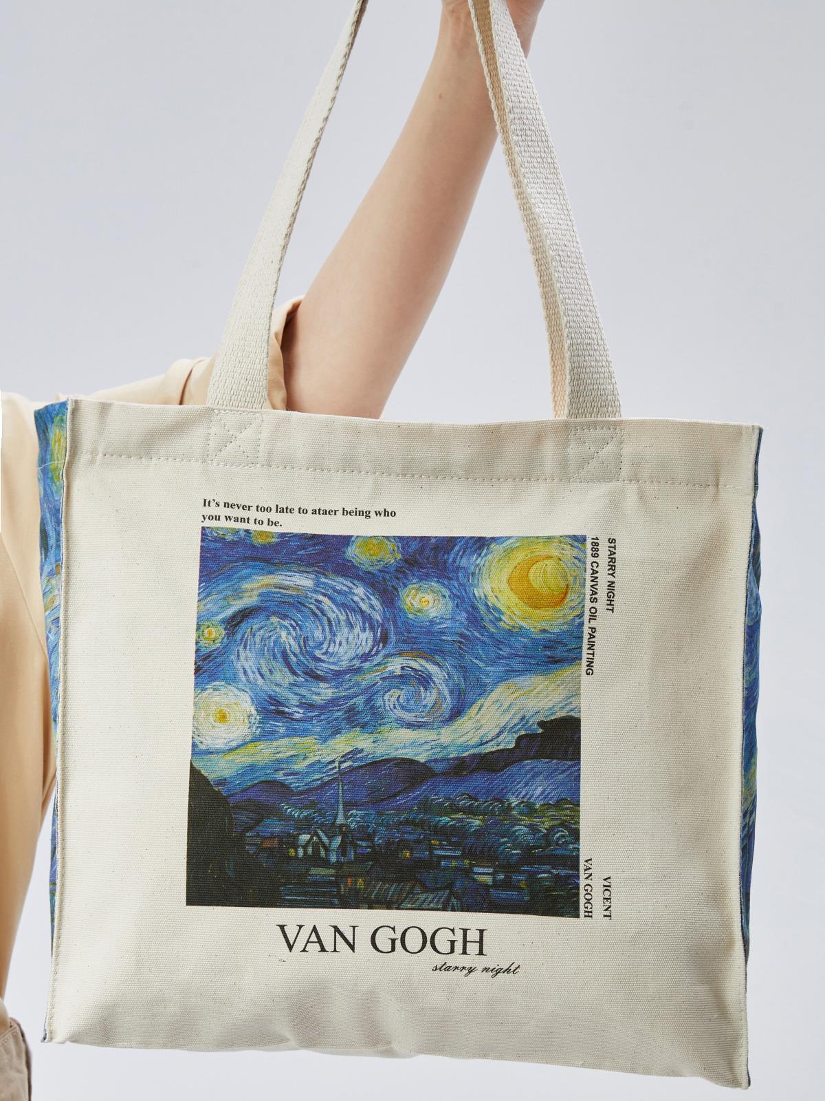 Çınar Bez Çanta Bagg Vangogh Fermuarlı Yan Körüklü Bez Çanta