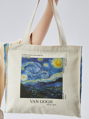 Bagg Vangogh Fermuarlı Yan Körüklü Bez Çanta